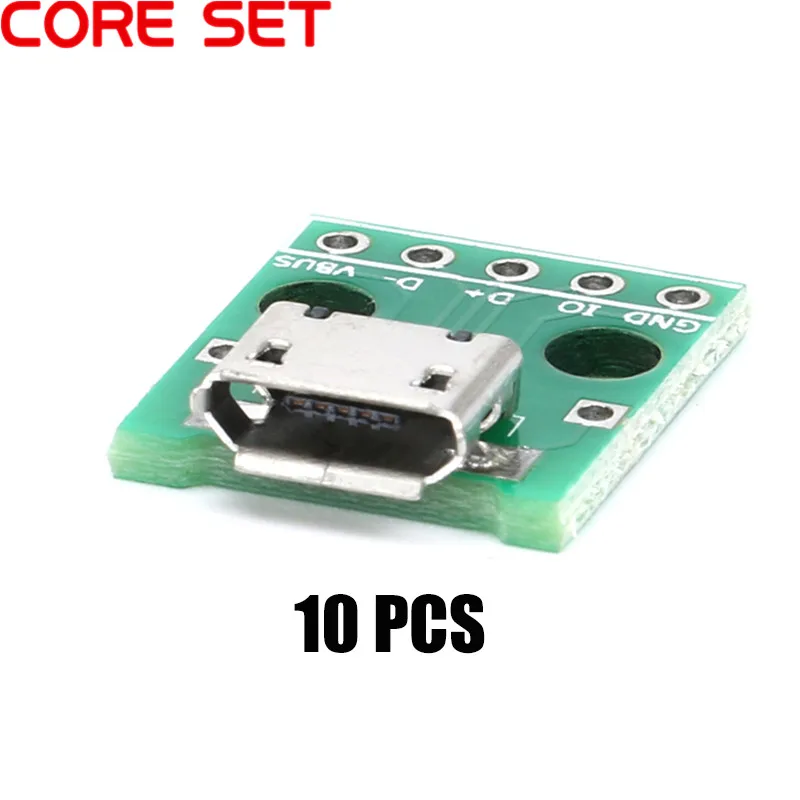 10 шт. разъем Micro USB Для DIP адаптера 5pin гнездовой плата модуля 5 контактный Pinboard B