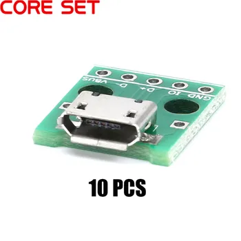 

10pcs Micro USB Connector To DIP Adapter 5pin Female Connector Module Board Panel Female 5-Pin Pinboard B Type PCB 2.54 MM
