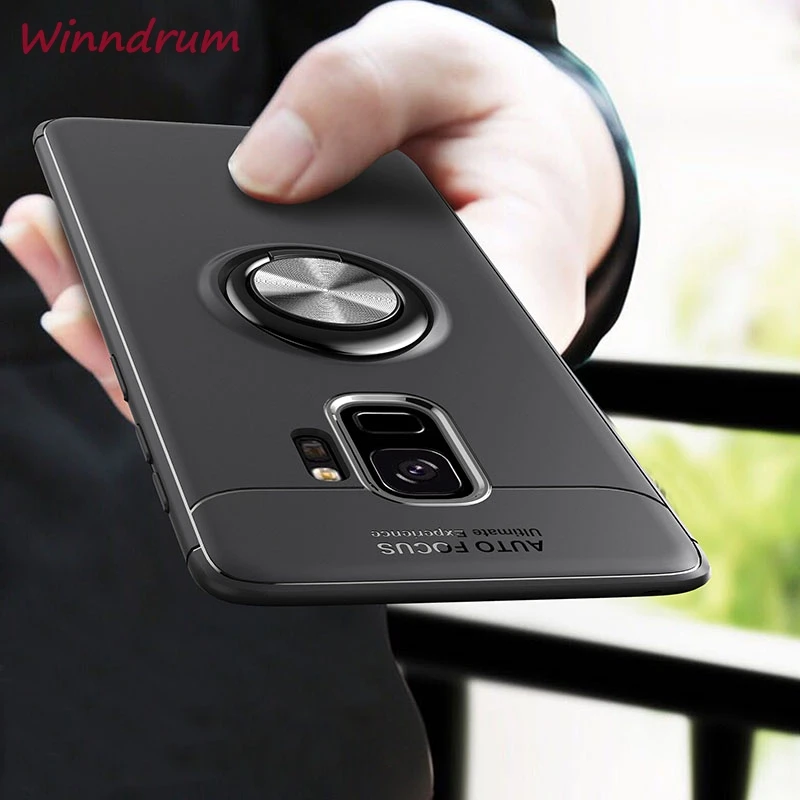 Ring case for Samsung Galaxy S9 S8 PLUS soft silicone TPU cover shockproof magnetic coque fundas | Мобильные телефоны и