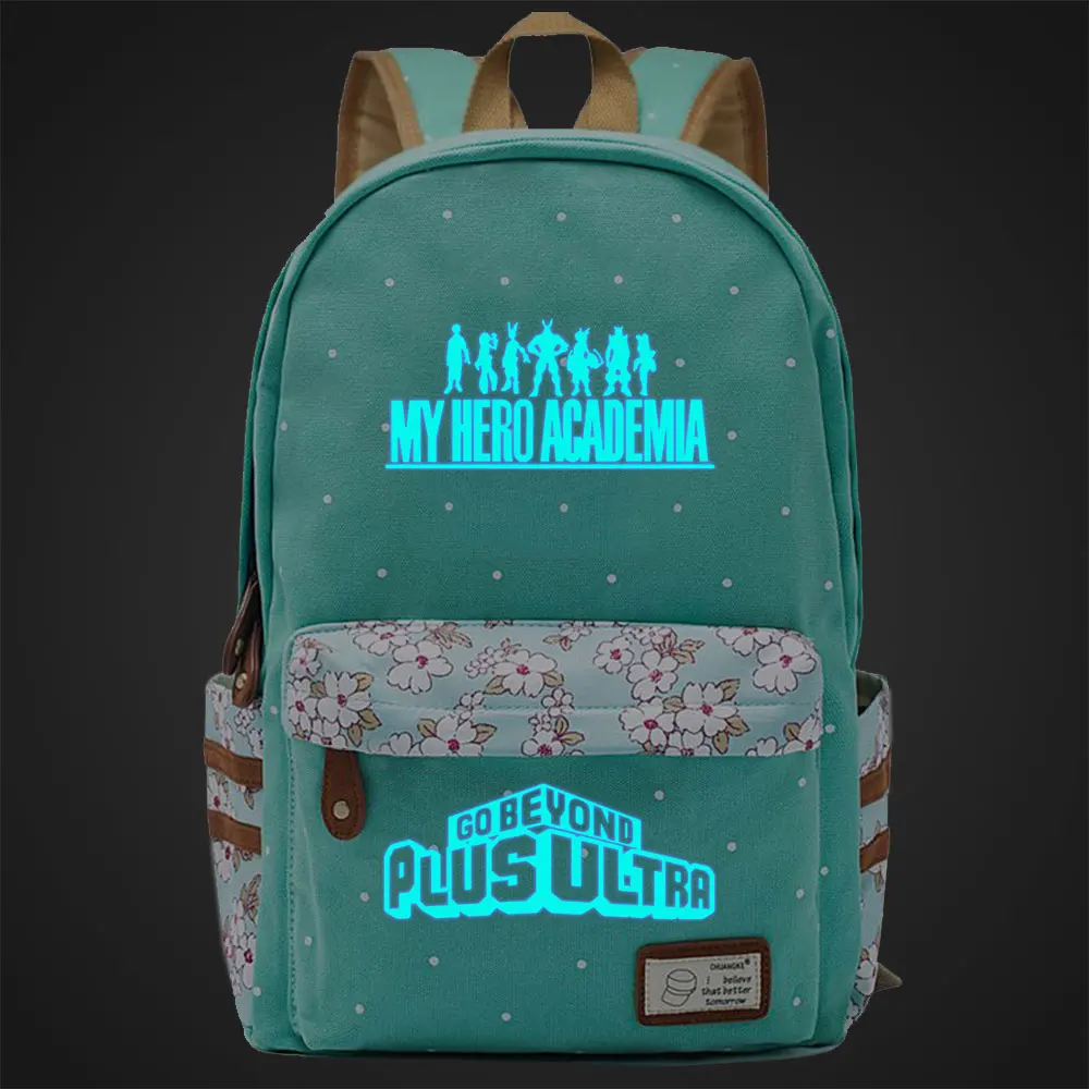 FL30002 светящийся детский школьный рюкзак My Hero Academy Deku, школьная сумка для девочек, женский рюкзак, рюкзак для подростков, Холщовый женский рюкзак - Цвет: FL30-18