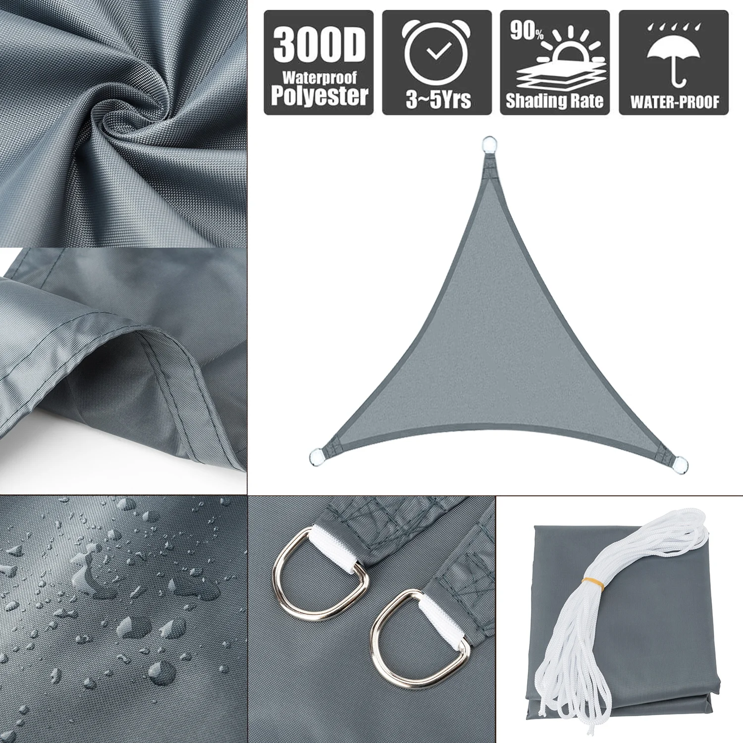 

Waterproof Sun Shade triangle Shade Sail Greenhouse Canopy Outdoor Pool Patio Shade Camping Shade Cloth Garden Oxford Awning