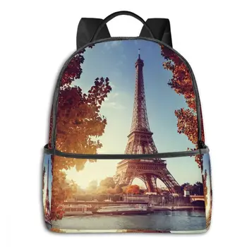 

Seine In Paris With The Eiffel Tower Backpack Boy Girl School Bag for Teenager Student Shoulder Bag Travel Bag