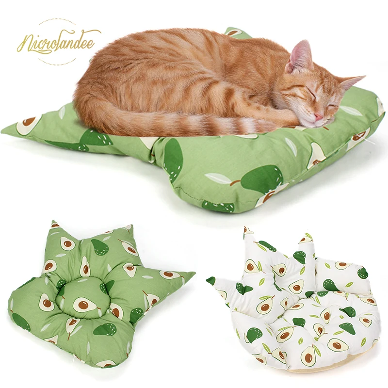 

NICROLANDEE Soft Pet Poly-Cotton Bed All Season Indoor Sleeping Multiple Sizes Pet Bed With Anti Slip Bottom for Cats Small Dogs