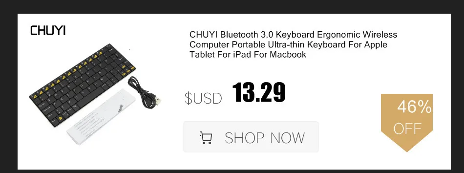 CHUYI для Ipad Bluetooth клавиатура беспроводная клавиатура мини ультра тонкий мультимедиа Teclado для Ipad IOS Android планшет смартфон