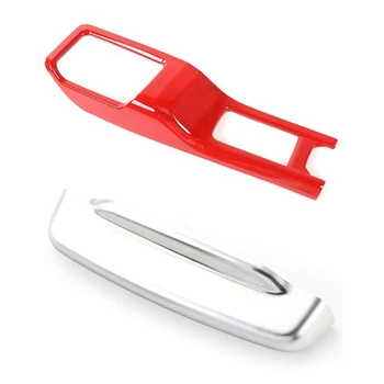 

2 Pcs for Jeep Car Accessories: 1 Pcs 4WD Gear Shift Cover Panel Sticker & 1 Pcs Car Armrest Box Switch Frame Cover