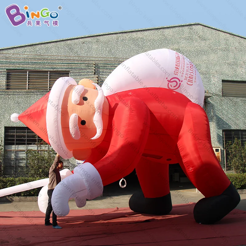 

GOOD QUALITY 6mh inflatable Santa Claus climbing wall blow up scheduled with LOGO for Christmas festival
