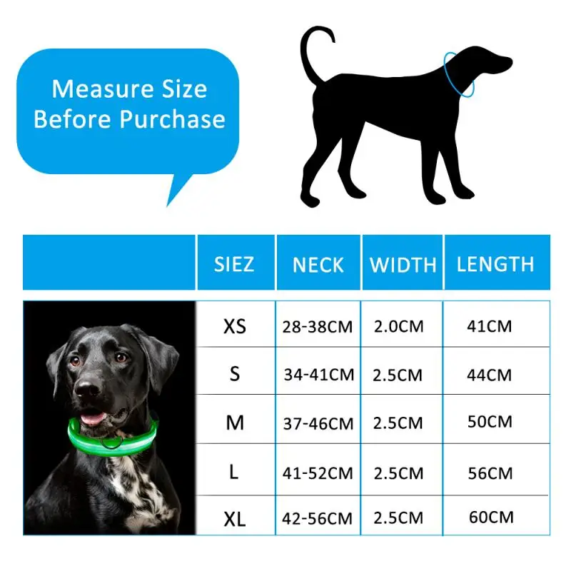 5 размеров светодиодный ошейник для собак против потери/Автомобильный ошейник для собак щенков собак кошек ошейники светящиеся товары для домашних животных
