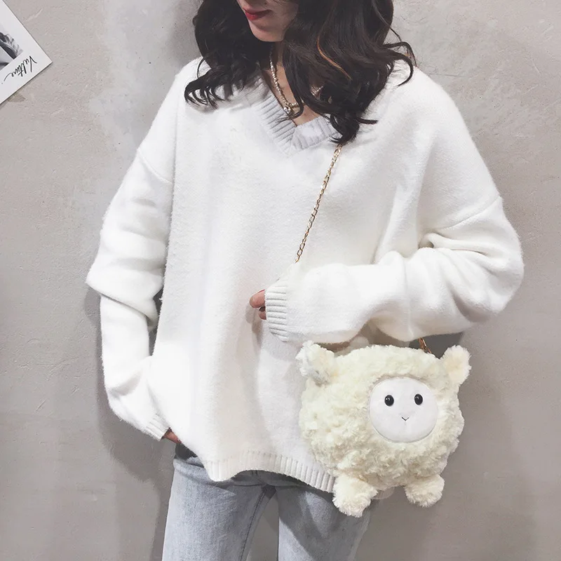 

2019 New Style Cute Doll Doll wanwan bao Cartoon Plush Chain Small Bag Women's Versatile Shoulder Oblique Bag