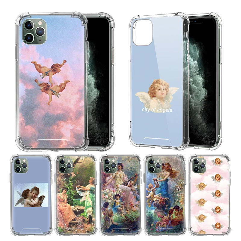 Ангела Купидона младенца чехол для Apple iPhone 11 Pro 12 7 XR X XS Max 8 6 6S Plus подушка