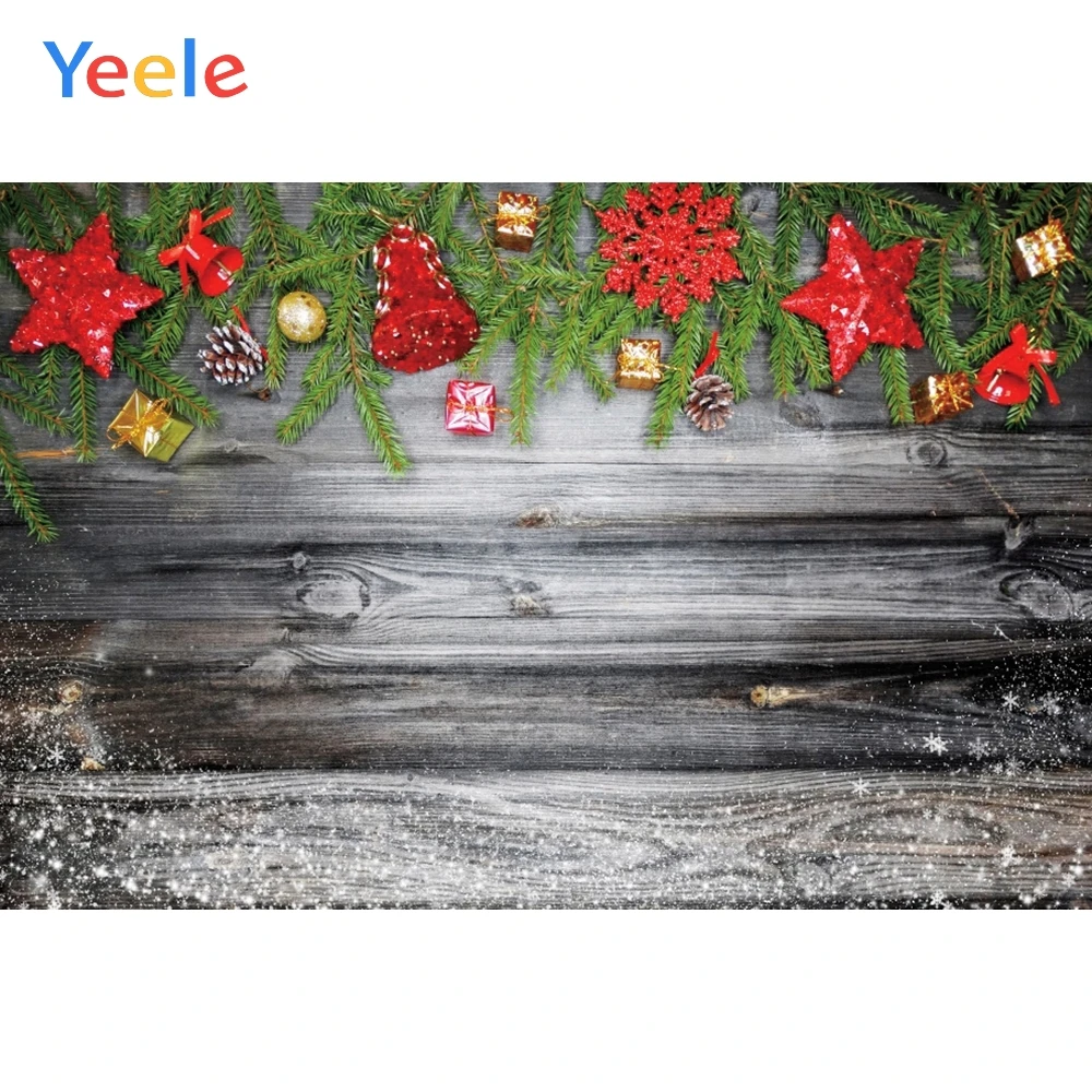 

Christmas Backdrop Wood Board Snow Snowflake Branches Star Baby Background Photography Backdrops Vinyl Photophone Photozone Prop