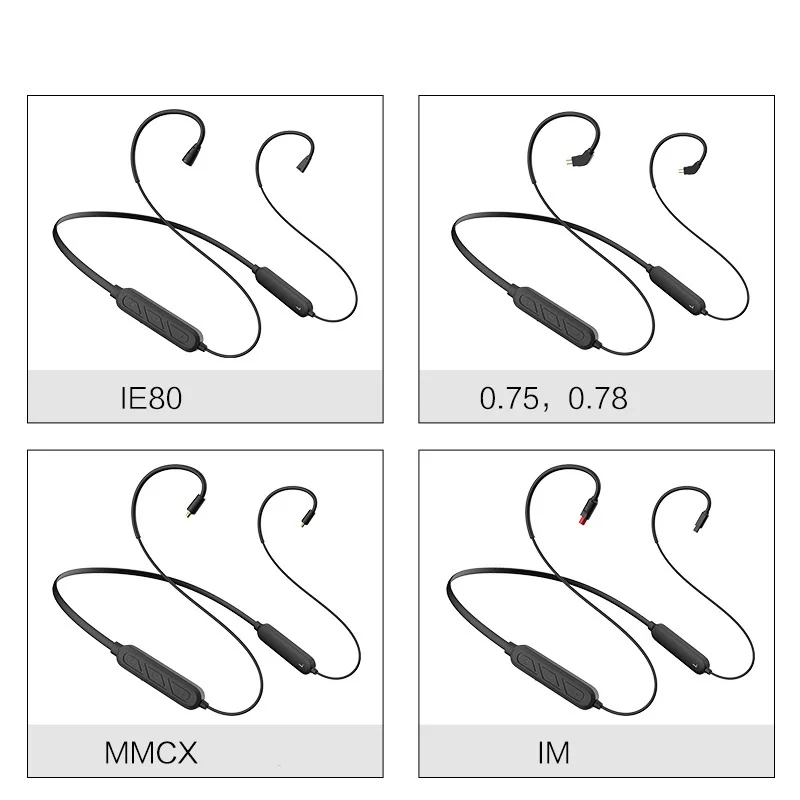 Aptx AAc Bluetooth 5 0 HIFI Headphone Cable Mmcx 0 78 IE80 IM50 IE40 PRO A2DC Lossless Upgrate Cable for Sennheiser Shure ATH