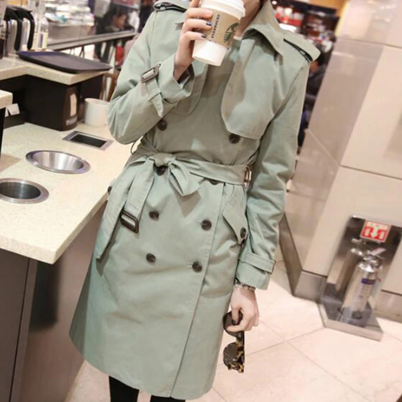Пальто для женщин 2020 уличная приталенное двубортное Демисезонный пальто цвета