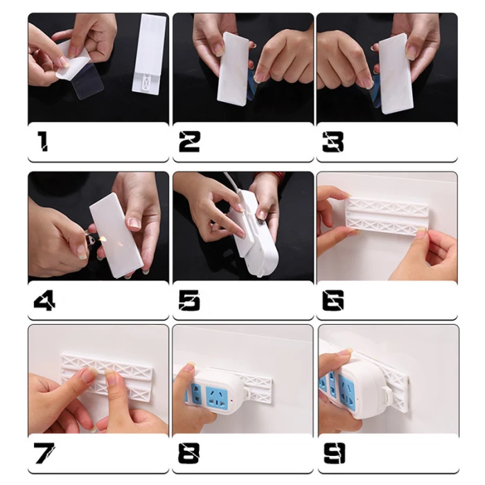 Socket Holder Durable Load-bearing Double-sided Paste Punch-free Plug Bracket SLC88