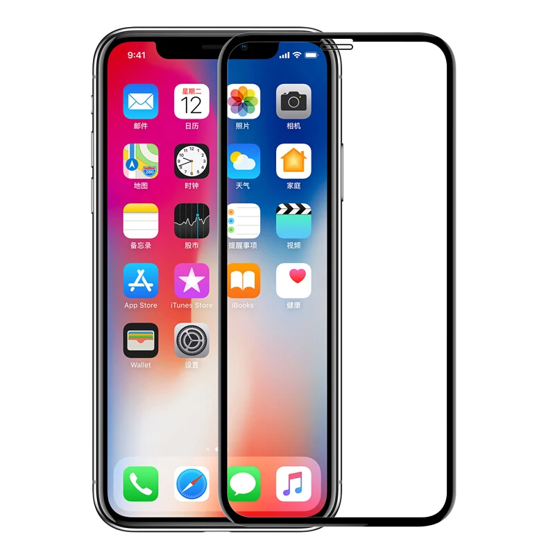 Smartphone 9H HD Full Glue Tempered Glass for Apple iPhone X XR Xs Max 6 6S 7 8 PLUS Protective Film Screen Protector cover