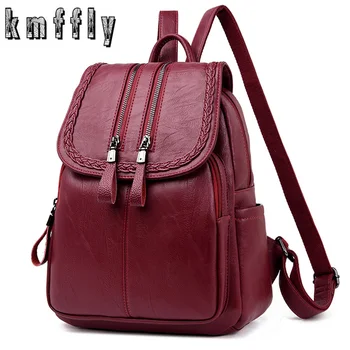 

Fashion woman backpacks high quality leather backpack sac a dos school bags for teenagers girls bagpack mochilas mujer 2019