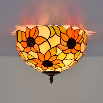 

30cm American Pastoral Taiyanghua Vintage Colored Glass Restaurant Bedroom Corridor Corridor Bathroom Glass Ceiling