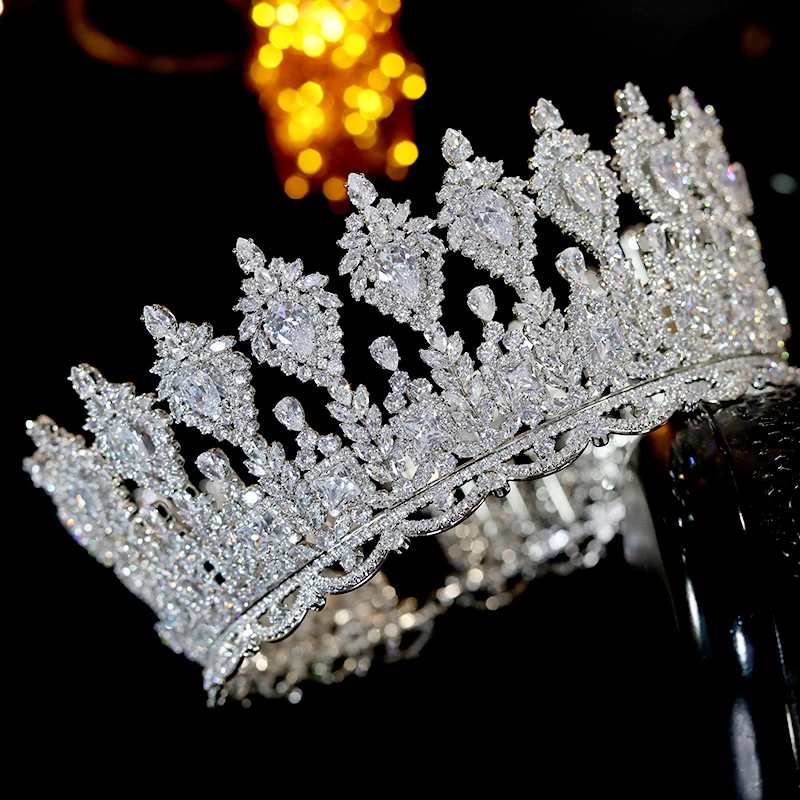 ASNORA luxury bridal hair accessories ladies wedding tiaras and crowns stage awards Round queen crown retro men's crown A00901