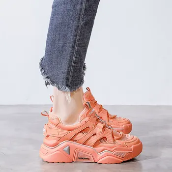 

Mesh Dad Shoes Women Student 2020 Spring Summer New Sneakers Versatile Breathable Sports Shoes Candy-Colored Thick-Soled Shoes
