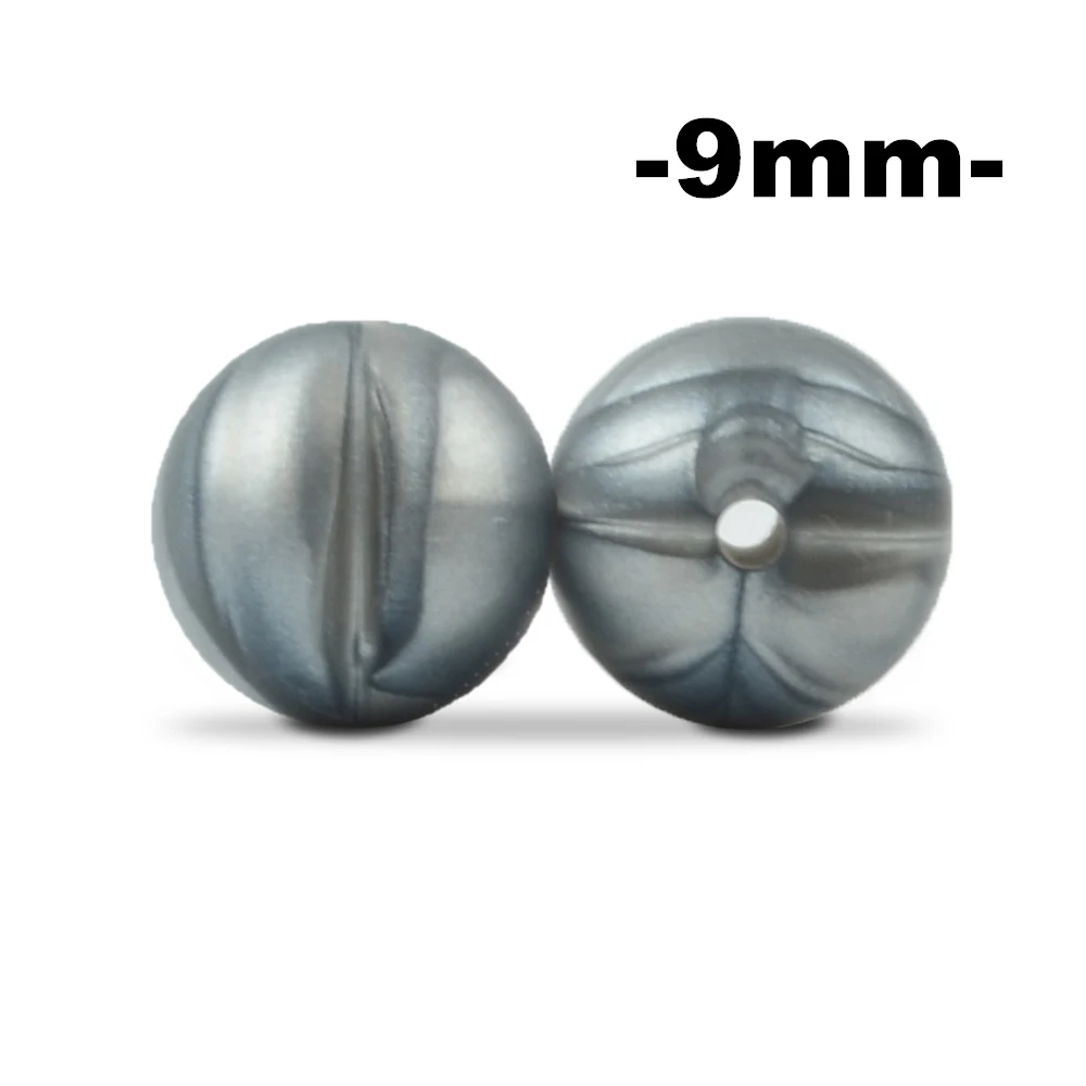 metal silver LOFCA, 9 мм, 100 шт., силиконовые бусины для прорезывания зубов, Прорезыватель для зубов, ожерелье для кормления ребенка, соска, клипса для ухода за полостью рта, не содержит бисфенола, пищевой, цветной - Цвет: metal silver