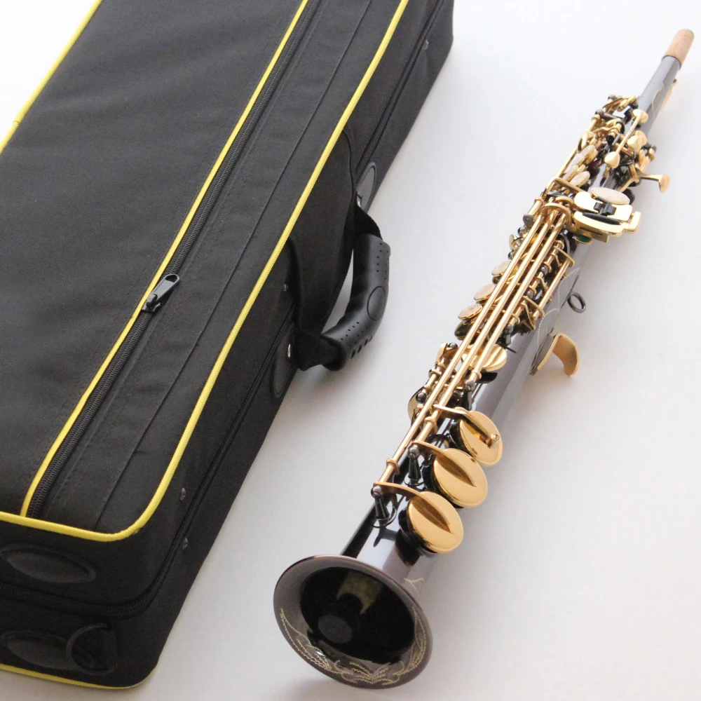 Музыкальный Сопрано саксофон для клуба модель 54 черный лак B flat сопрано Sax R54 с