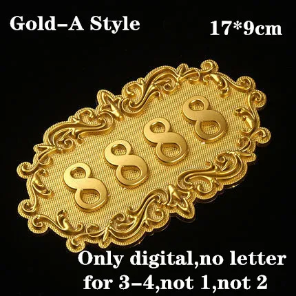 Gold A Style ABS имитация металла бронзовая античная медь номер дома на заказ знак номер двери стикер для двери отеля квартира вилла - Цвет: Gold A Style