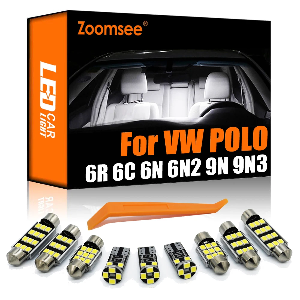 Zoomsee внутренсветодиодный ная лампа для VW Polo 6R 6C 9N 9N3 6N 6N1 6N2 1994-2017 Canbus автомобильная