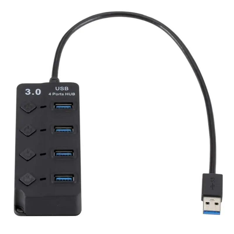 Usb-хаб 3,0 высокоскоростной 4/7 порт USB 3,0 концентратор разветвитель вкл/выкл переключатель с ЕС/США адаптер питания для MacBook портативных ПК D08A