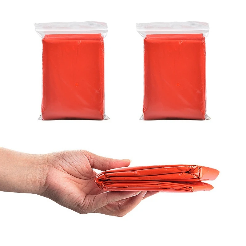 Открытый Кемпинг Пешие прогулки изоляция плащ замок температура теплая алюминиевая фольга пончо аварийного выживания Спальный Мешок