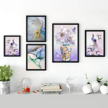 

Custom Canvas Poster Silk Fabric Pink Purple Bird Home Decor Poster Print Stylish Retro#20-0630-04-44