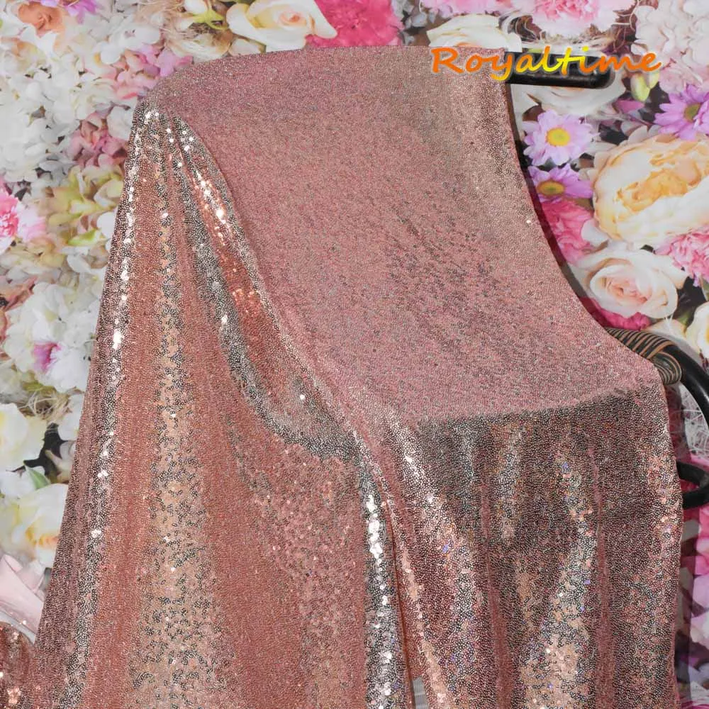 Pink Rose Gold Sequin Fabric 003