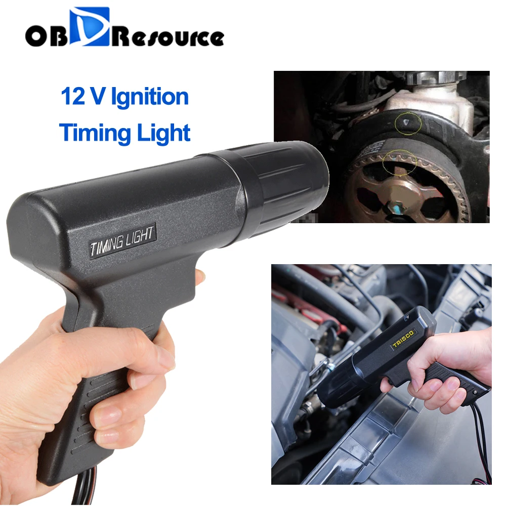 Ignition Timing Light Gun Strobe Lamp 12V Stroke Petrol Engine Professional Ignition Point Strobe Gun for Car Motorcycle Marine