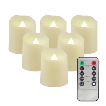 

12Pcs Electronic Candle 10 Key Remote Control Timing Led Plastic Waterproof Flameless Candle for Halloween and Christmas