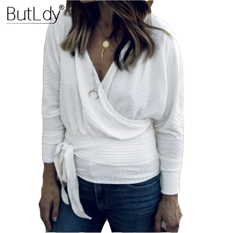 

Knitted Sweater Women Pullovers Cross V-Neck Backless Autumn Sweater Winter 2019 Bow Lace Up Tricot Casual Jumpers Ladies Tops