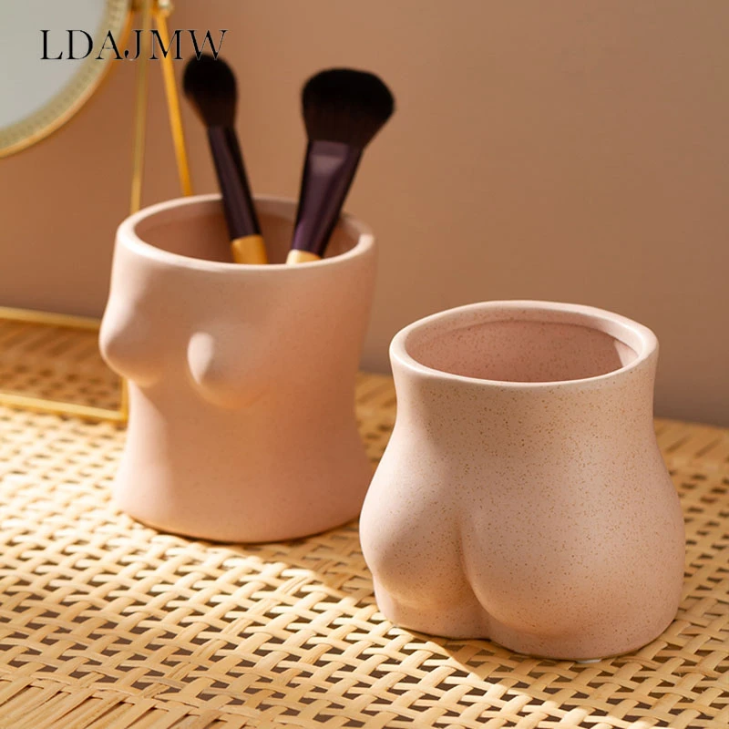 

Makeup Brush Storage Bucket Dressing Table Beauty Brush Eyebrow Pencil Storage Jar Office Desk Pen Holder Decoration Organizer