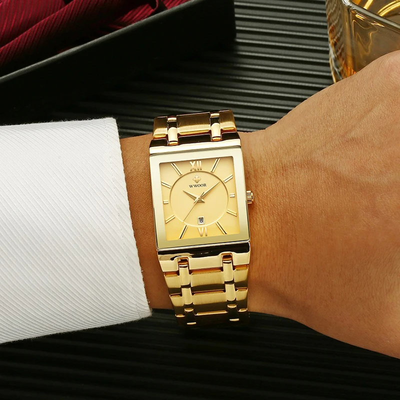 Luxury Square Golden Watch