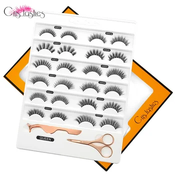 

Crislashes 12 Pairs False Eyelashes Fake Mink Lashes Natural 3D Full Strip Volume Soft Eyelash Extension Makeup Tool Gift Box