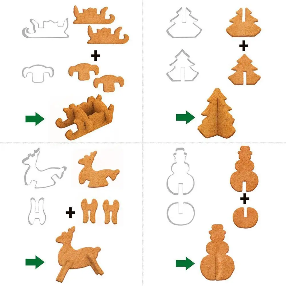 

Baking Utensils Stainless Steel 3d Three-dimensional Steel Cookie Mold Cookie Mold Spot Stainless Christmas Cake Mold I2H4