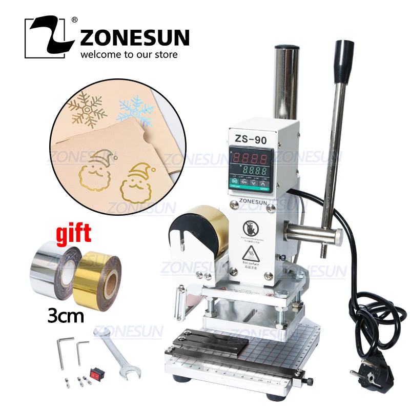 ZONESUN ZS-90 Heißer Stanzen Presse Maschine Manuelle Bronzing Embosser Für PVC Karte Leder Papier Holz Präge Branding Eisen ZONESUN ZS-90 Heißer Stanzen Presse Maschine Manuelle Bronzing Embosser Für PVC Karte Leder Papier Holz Präge Branding Eisen