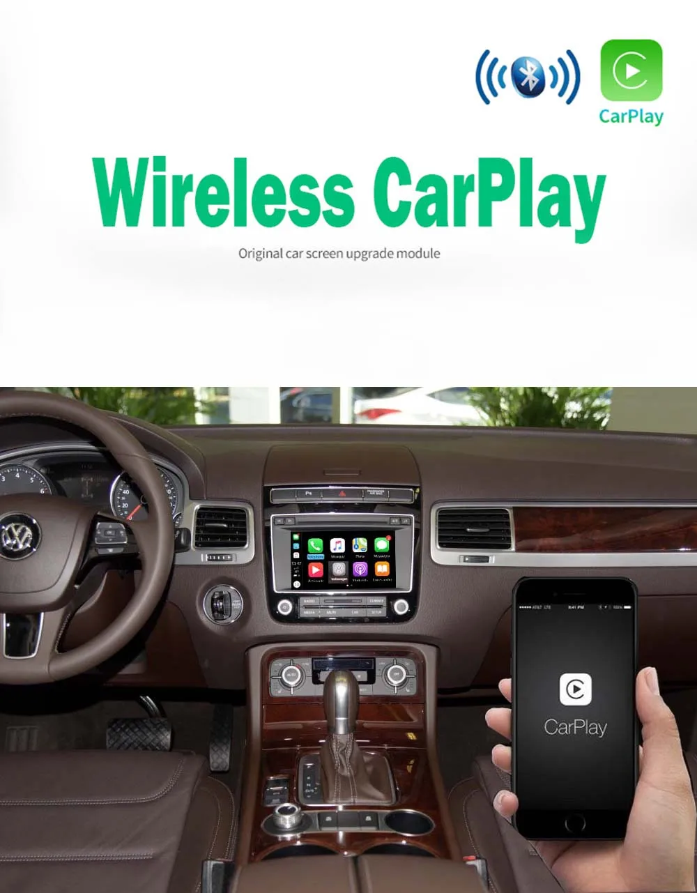 Sinairyu Wifi беспроводной Apple Carplay для 2010- Volkswagen Toureg Golf с iOS13 Android зеркало Android авто зеркало в форме яблока