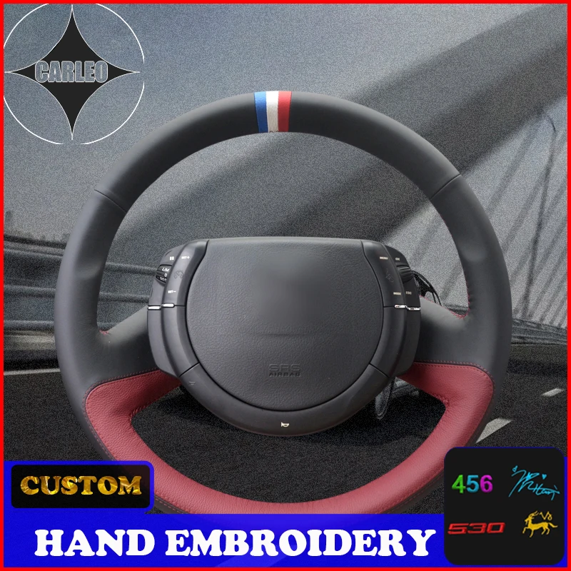 

Черный держатель для Citroen Old C4 C-четыре Triumph замшевый кожаный чехол на руль с вышивкой на заказ верхний слой