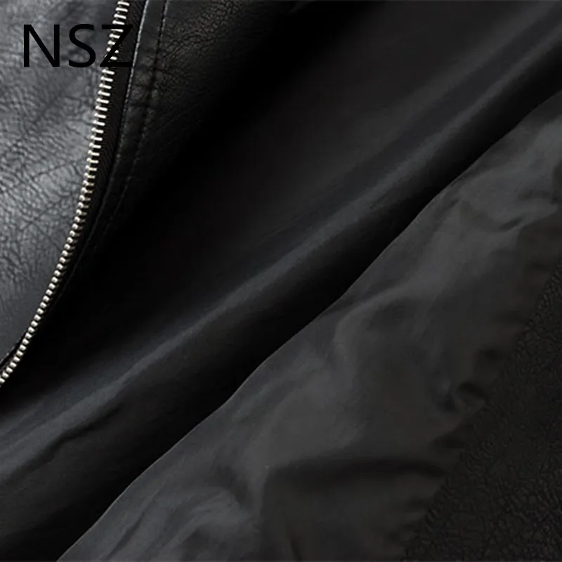 NSZ Женская куртка из искусственной кожи, мотоциклетная куртка с длинным рукавом, байкерская куртка из искусственной кожи, верхняя одежда