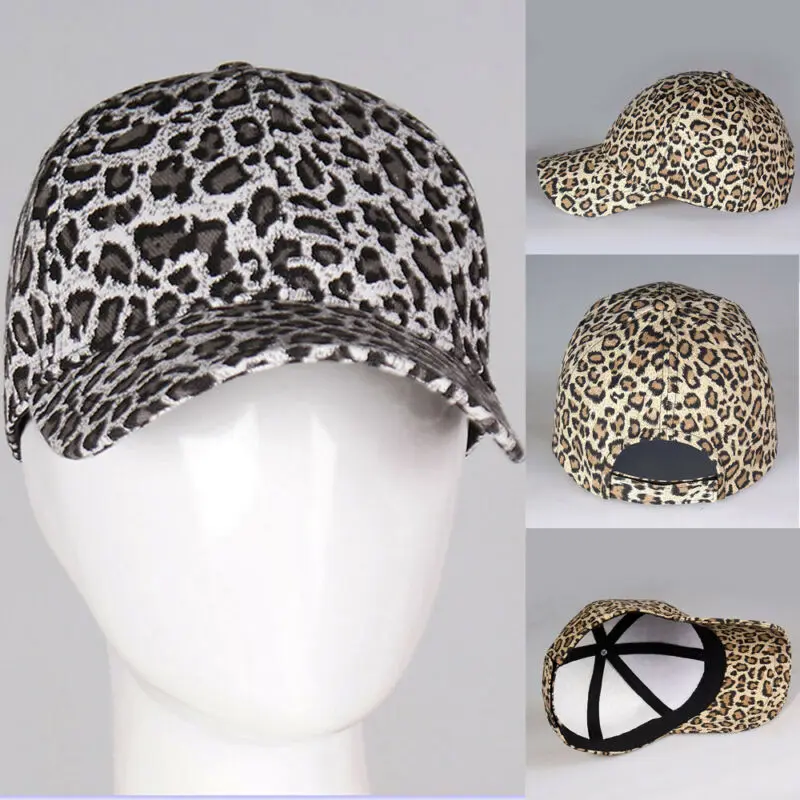 Новая женская мужская Спортивная шляпа Леопардовый принт Регулируемая уличная Праздничная бейсбольная кепка