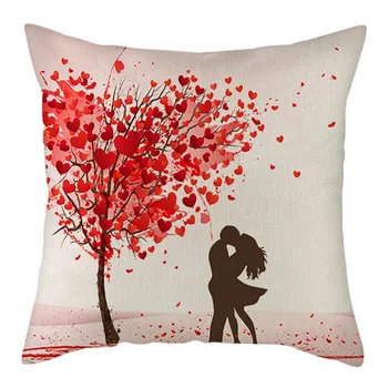 

Nanacoba Valentine's Day Gift Pillow Cover Red Couples Love Heart Cushion Covers for Home Sofa Decorative Throw Pillowcases