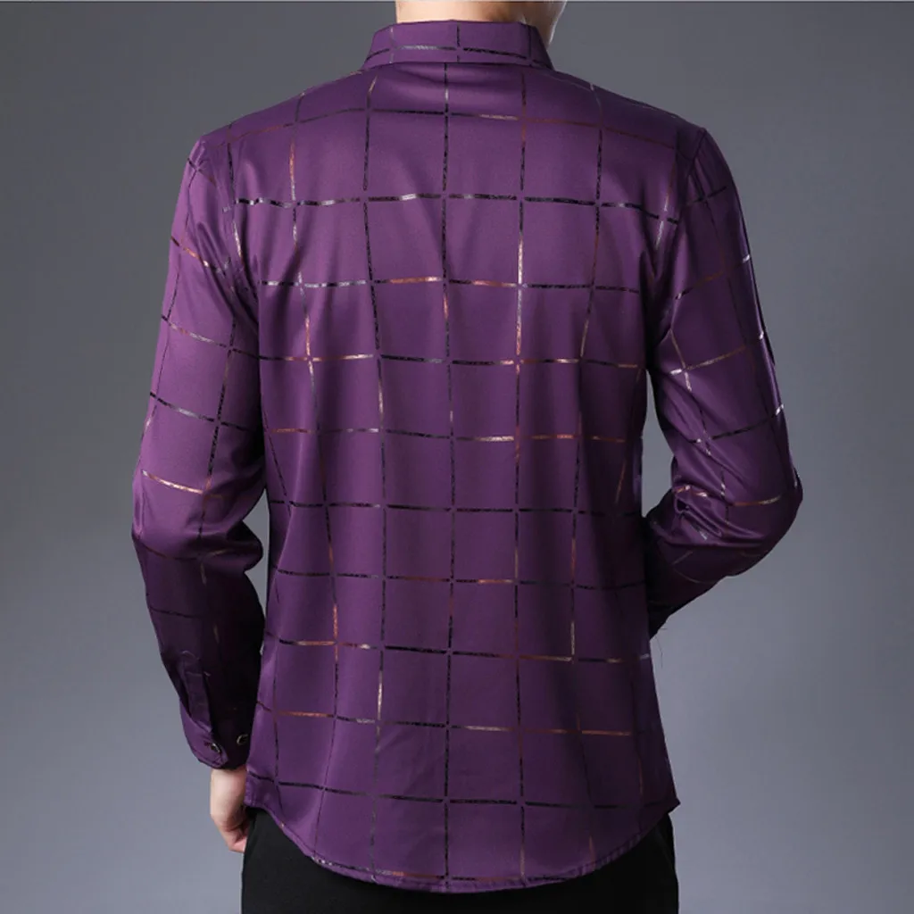 Camisa Social Masculina клетчатая Роскошная рубашка размера плюс L3 с длинным рукавом, приталенная Мужская рубашка, светская одежда, рубашки для мужчин s Fashion Jersey Camisa