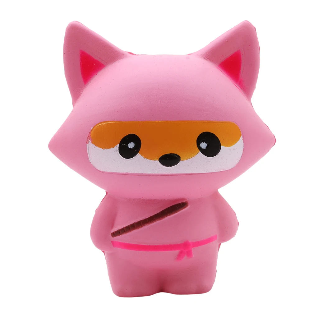 Игрушки для детей Squishi Jumbo Squishy, медленно поднимающаяся антиструнная игрушка для кошек, имитация пищи, хлеба, сквиши, облегчение стресса, забавный подарок - Цвет: pink fox