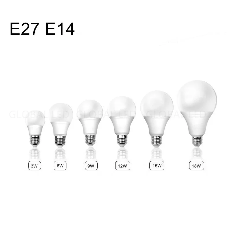 

4pcs/lot 2022 NEW LED Bulb E27 E14 20W 18W 15W 12W 9W 6W 3W Lampada LED Light AC220V Bombilla Spotlight Lighting Cold/Warm Lamp
