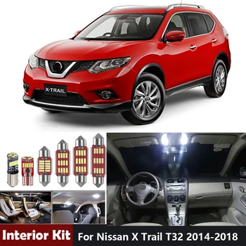 

9Pcs White Error Free Canbus LED Interior Car Light Kit For Nissan X Trail T32 2014 2015 2016 2017 2018 Dome Map Roof light kit