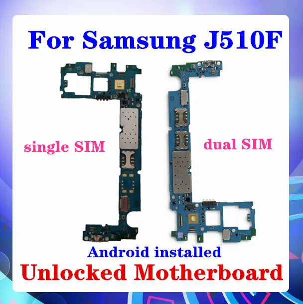 Для Samsung Galaxy J5 J510F J510FN материнская плата Одиночная/двойная SIM с чипом логическая