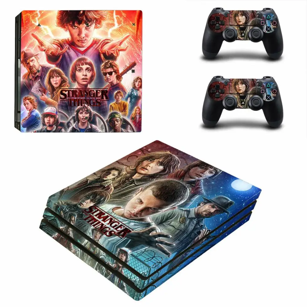Stranger Things PS4 Pro Skin Sticker Decal Kit for PlayStation 4 Console and Controllers - Vinyl PS4 Pro Skin