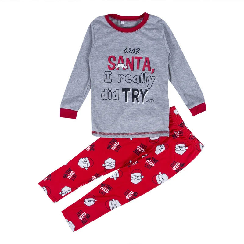 Горячая Семейные рождественские пижамы для детей, для взрослых с длинным рукавом Футболка-рубашка+ штаны, Семейные комплекты на Рождество, одежда для сна
